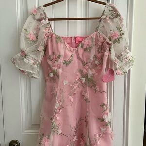 Sugar Thrillz Pink Floral Mini Dress